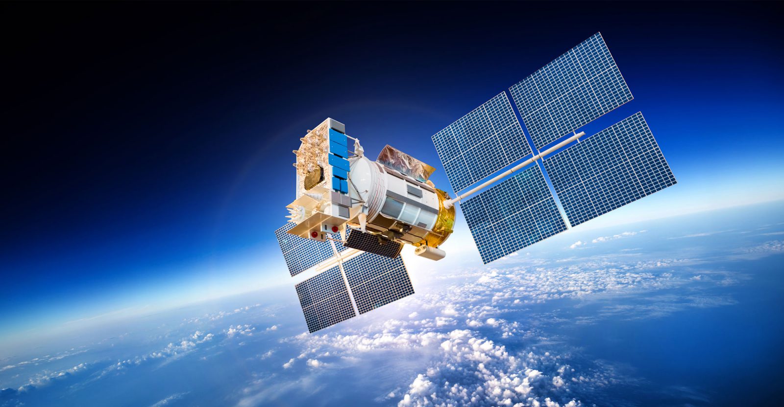 Space satellite orbiting the earth