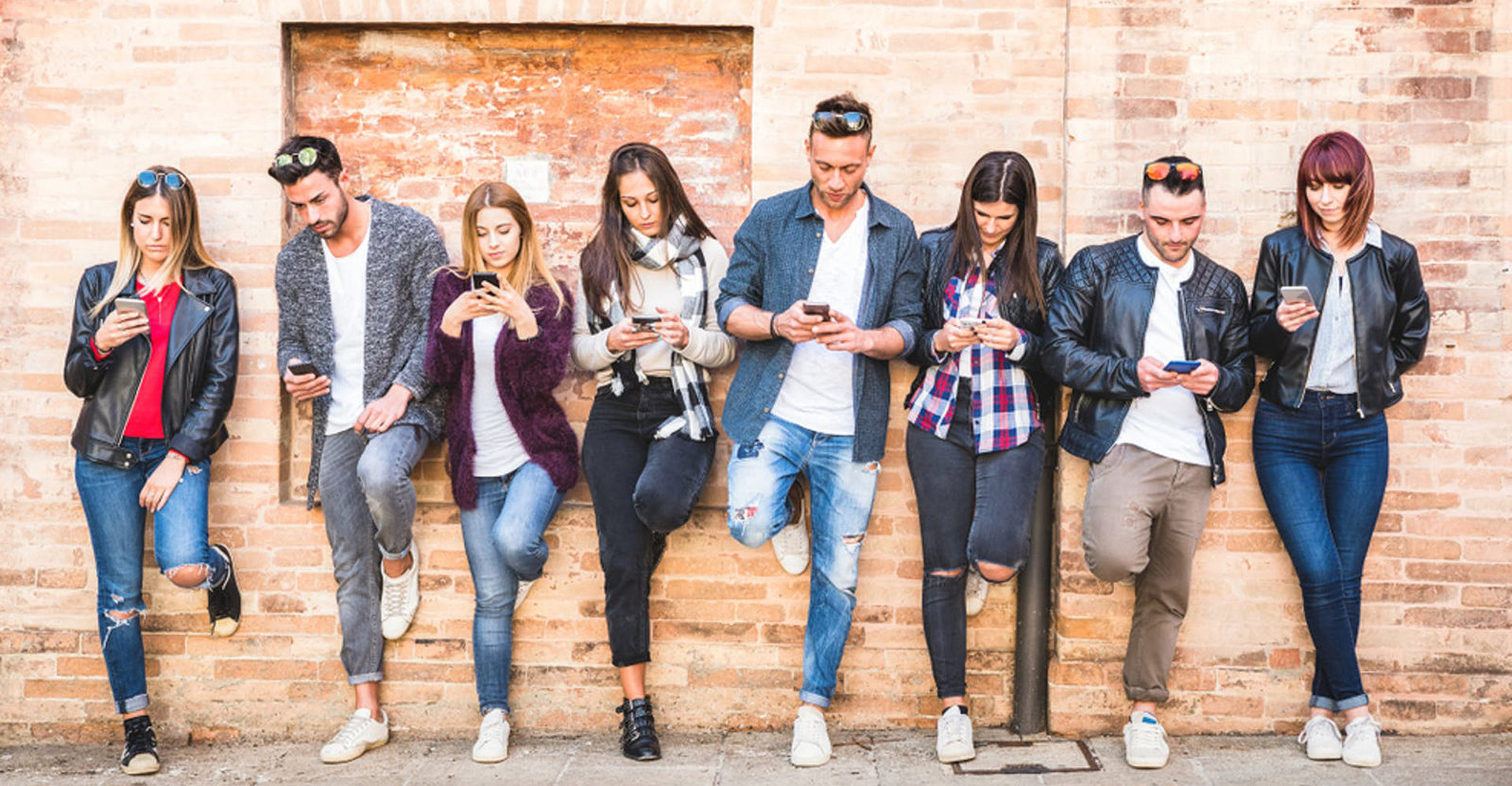 Young people are playing phones